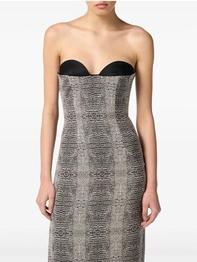 Red carpet python printed gown dress maxi